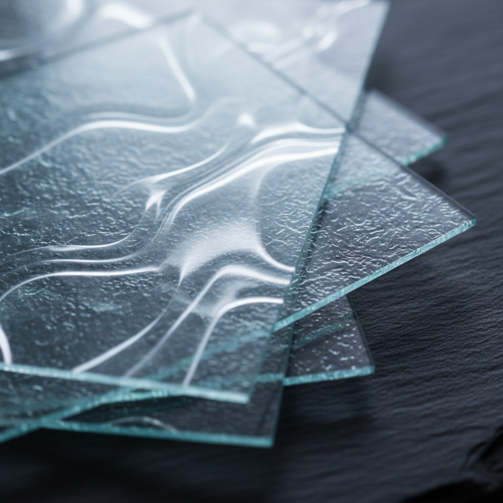 L'analyse visuelle révèle des verres de couleur bleue, dépourvus de motif, obtenus à partir d'une fusion de résine polarit...